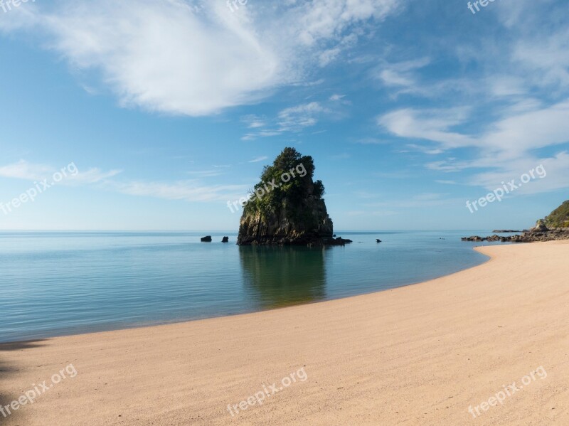 Idyllic Beach Golden Sand Island Abel Tasman