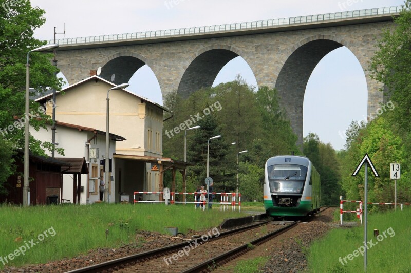 Pirk Highway Bridge Station Pirk Gleise Vogtlandbahn