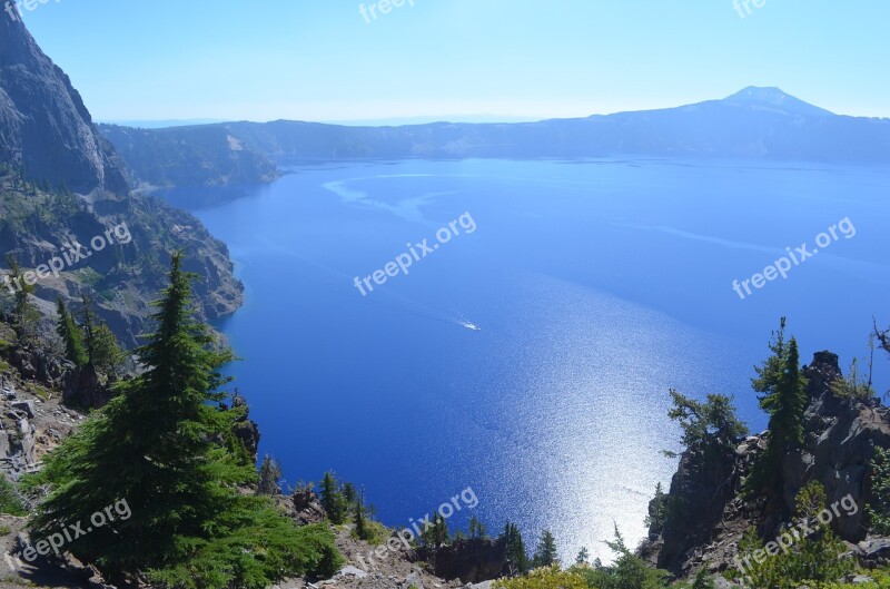 Lake Crater Lake Volcano Landscape Nature