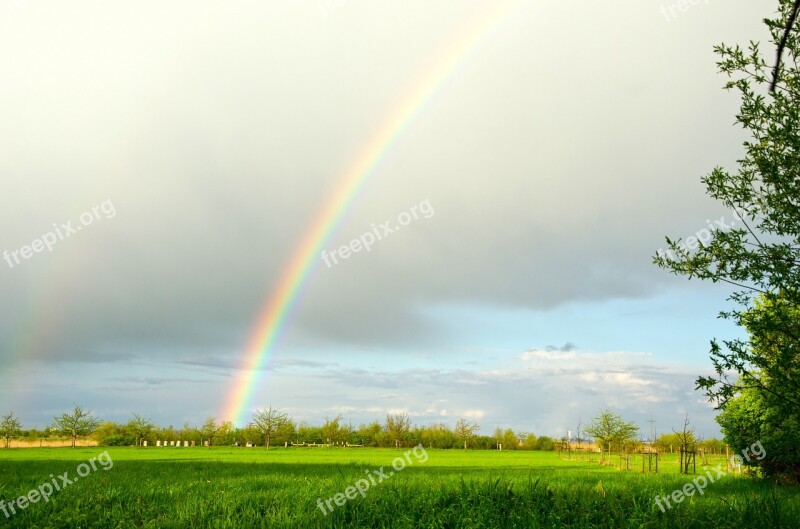 Rainbow Clouds Sun Sky Nature