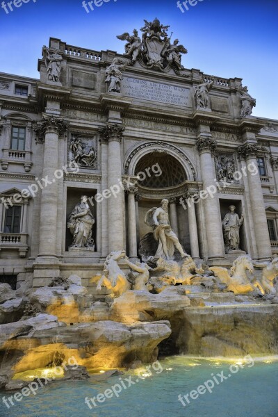 Fountain Di Trevi Trevi Rome Italy