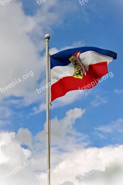 Flag Schleswig -holstein Banner Tricolor Blue Red White