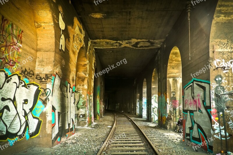 Lost Places Tunnel Gleise Railway Railroad Track