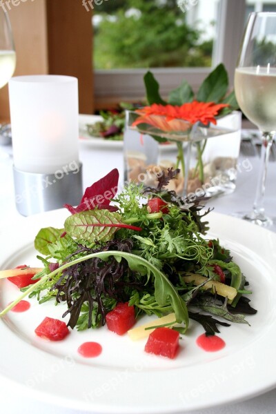 Wild Herbs Salad Eat Healthy Food