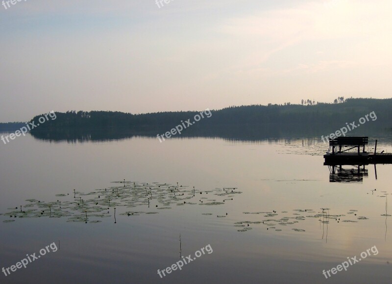 Lake Silence Evening Marina Water Lilies