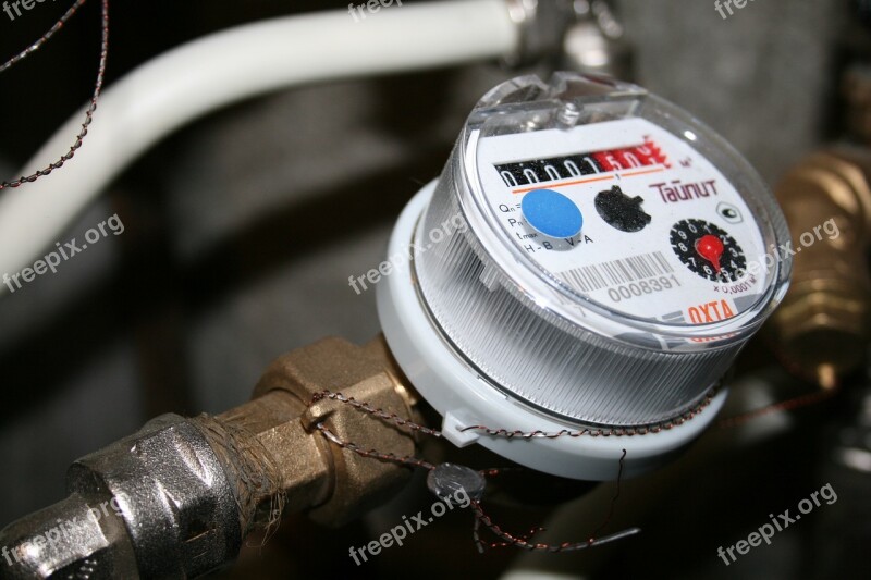 Counter Water Water Meter Sanitary Engineering Pipeline