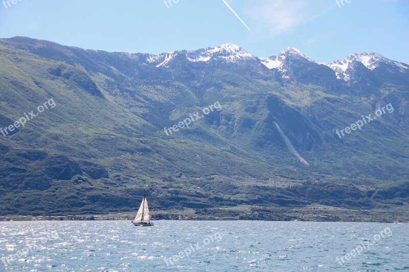 Summer Italy Garda Mountains Lake