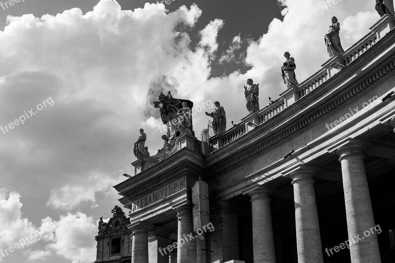 Vatican Statues Pillars Sky Free Photos