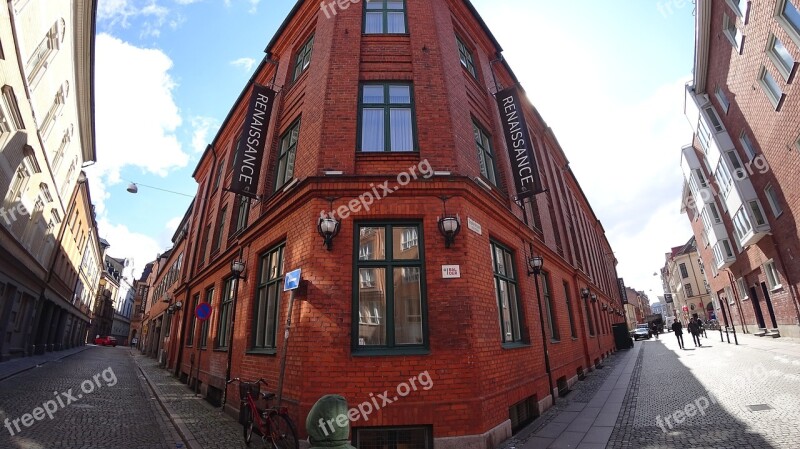 Malmö Sweden Palazzo Red Symmetry