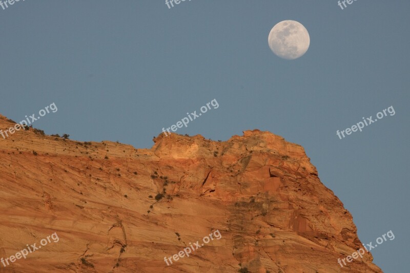 Mountains Zion Sunset National Park Sandstone