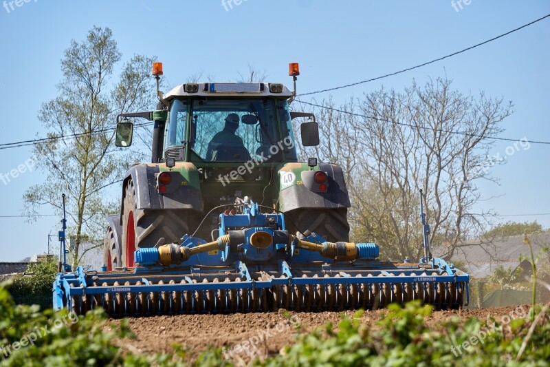 Agricultural Work Tractor Agriculture Sow Plowing