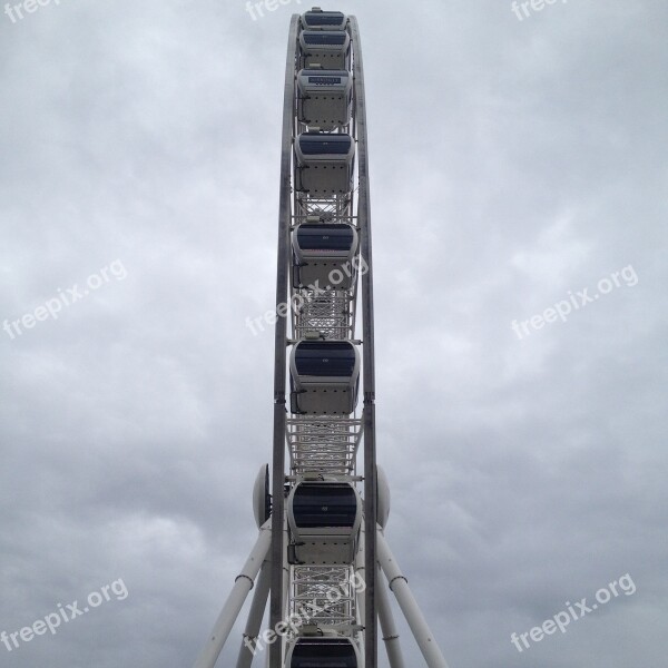 Ferris Wheel Mood Clouds Grey Brisbane