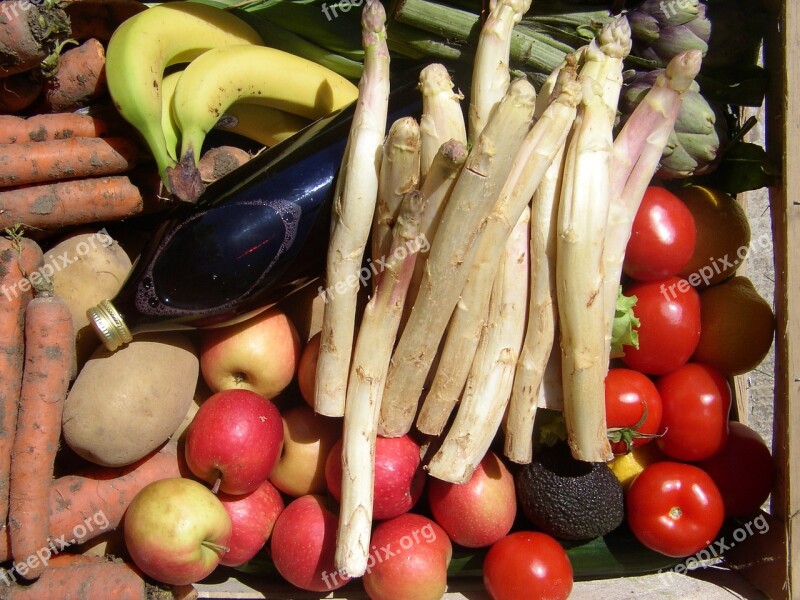 Basket Fruit Asparagus Apples Power