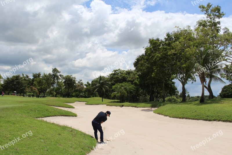 Thailand Golf Golfer Sand Trap Free Photos