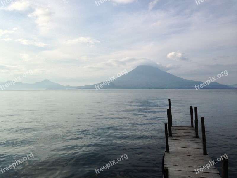 Lake Atitlan Guatemala Volcano Dock Free Photos