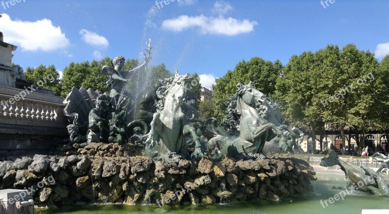 Bordeaux Fountain Fountain Detail Horses Free Photos