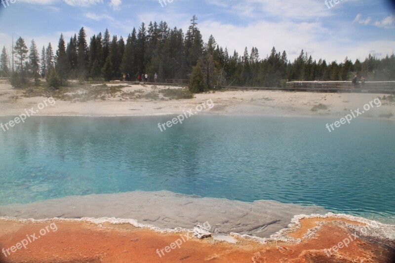 Yellowstone Hot Springs Ge Geyser Thermal