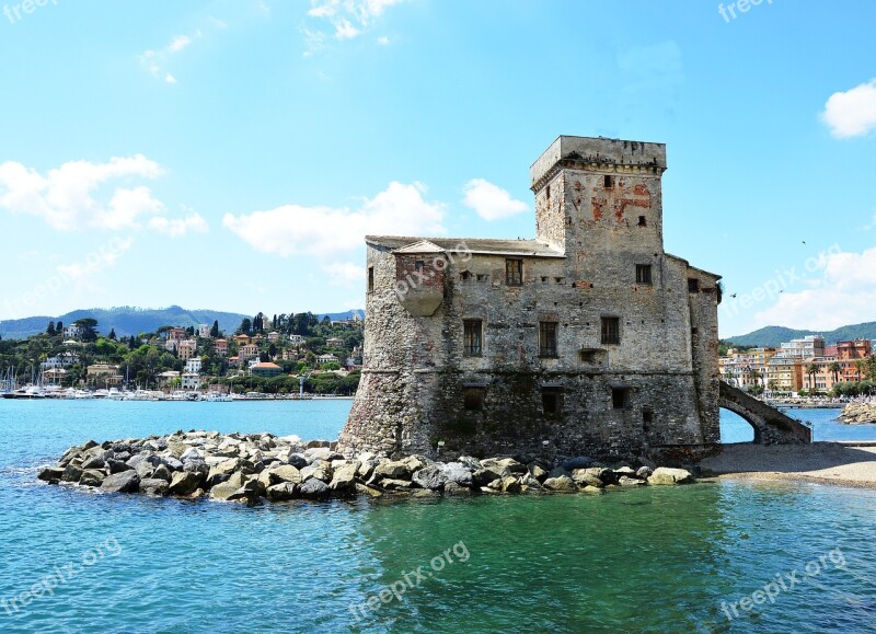 Italy Rapallo Castle Vacations Free Photos