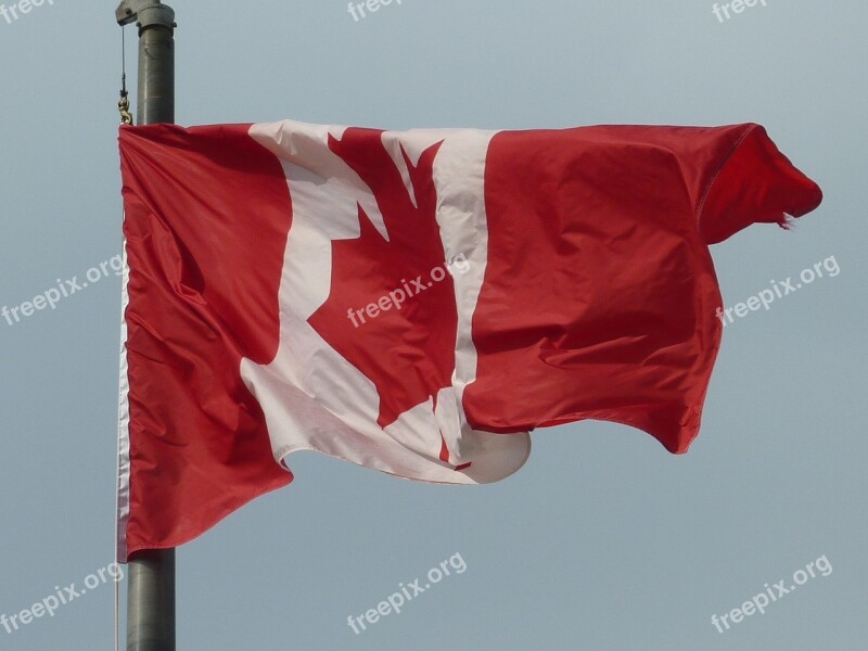 Canada Flag Flag Fluttering Free Photos