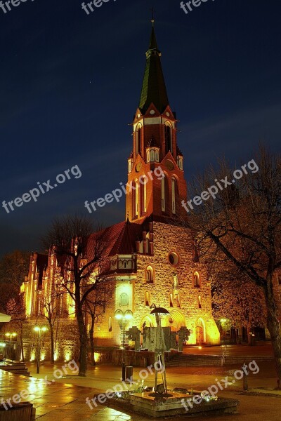 Church Night Lit The Gothic Sopot