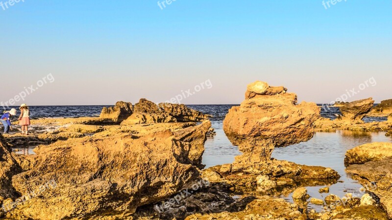 Rock Rock Formation Erosion Landscape Beach