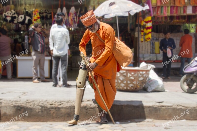 Yogi Handicapped Hinduism Temple Indian