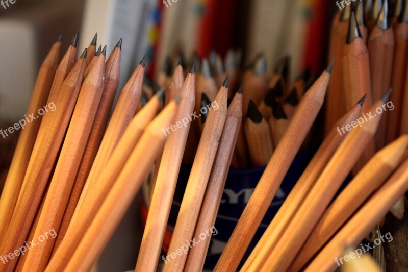 Pencil Macro Writing Implement Many Pencils