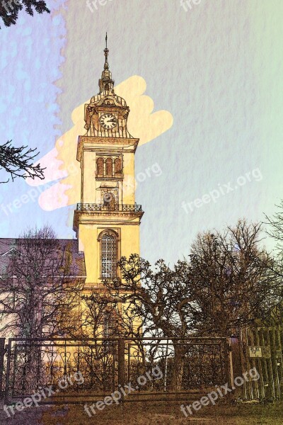 Steeple Church Building Chemnitz Saxony