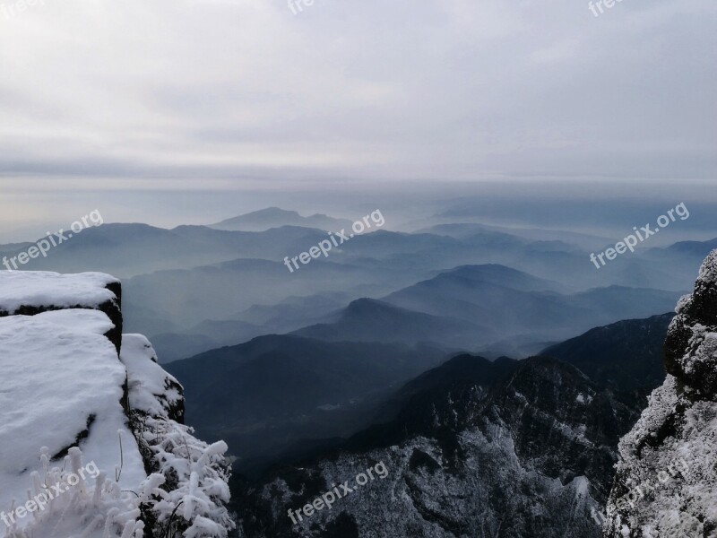 Mountain Snow Mountain Emeishan Snow Free Photos