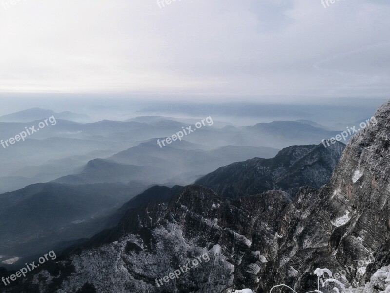 Mountain Snow Mountain Emeishan Snow Free Photos