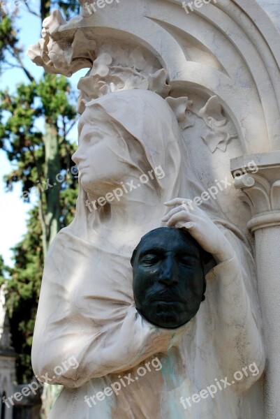 Cemetery Lisbon Statue Tomb Travel