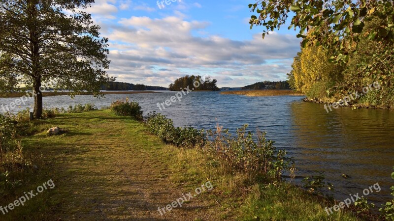 Autumn Lake Beach Water Finnish