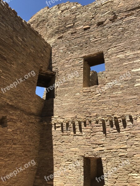 Chaco Canyon Ruins Architecture Walls Ancient