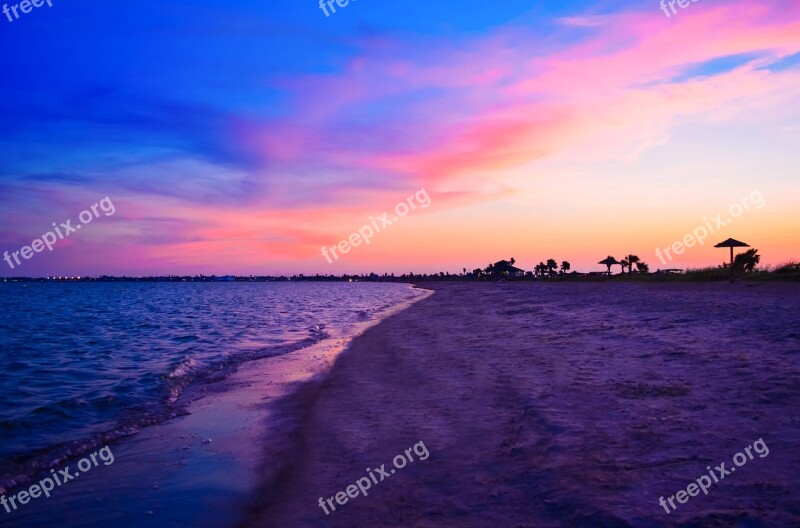 Beach Sunset Sea Sunset Beach Ocean