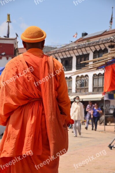 Boudhanath Kathmandu Nepal Monk Stupa