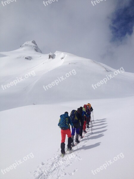 Mountain Snow Snowshoes Pyrenees Free Photos