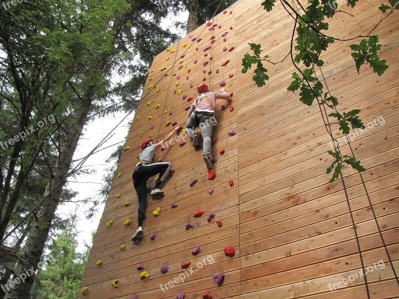 Climb Climbing Wall High Ropes Course Climbing Holds Free Photos