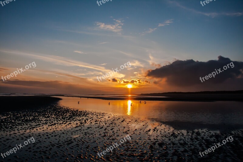 Wangerooge Sunrise Beach North Sea Morgenstimmung