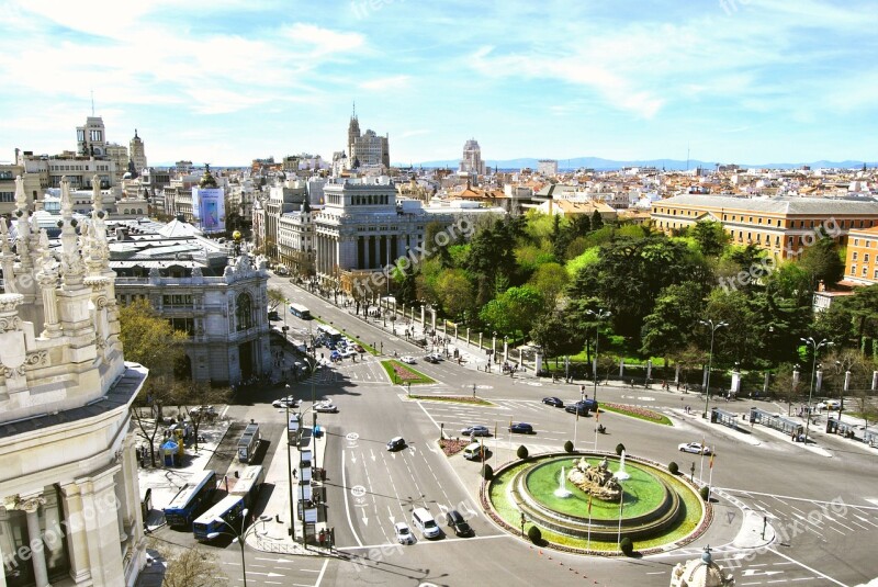 Madrid Cibeles Great Way Bank Of Spain City