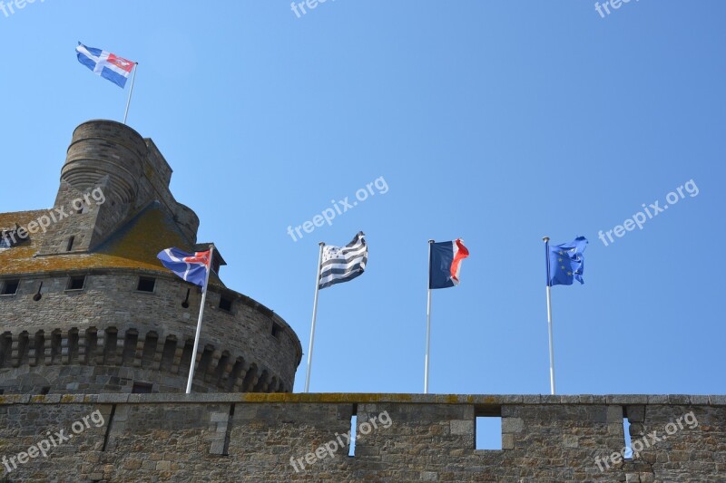 Flags Brittany Europe Saint Malo France