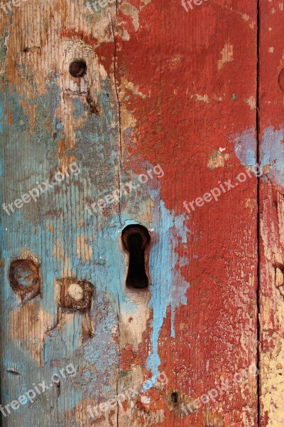 Keyhole Paint Grunge Distressed Wood