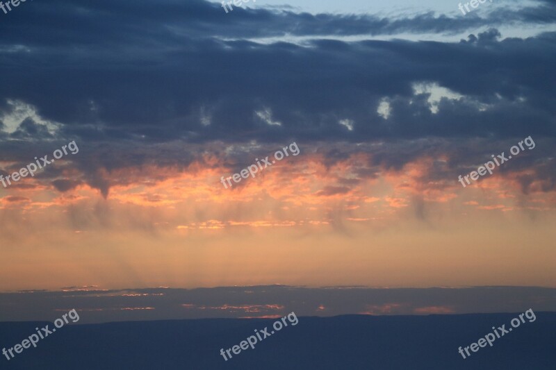 Sky Blue Red Morning Sunrise