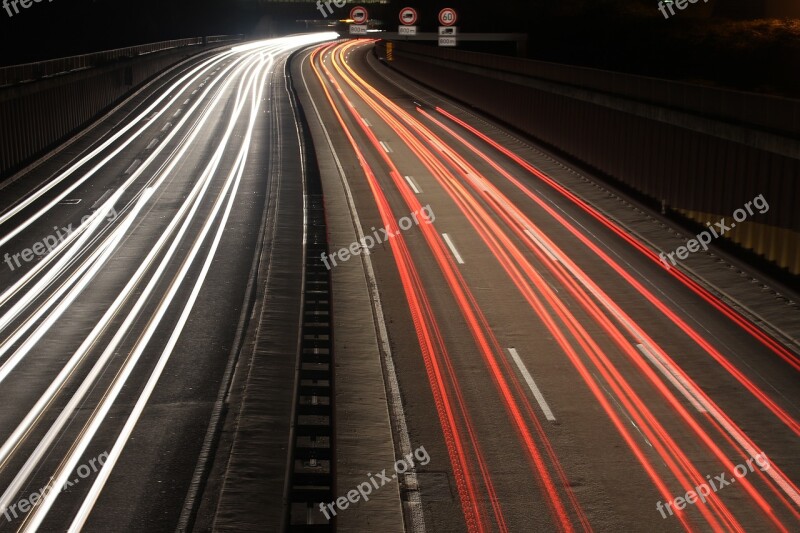 Highway Long Exposure Auto Night Spotlight