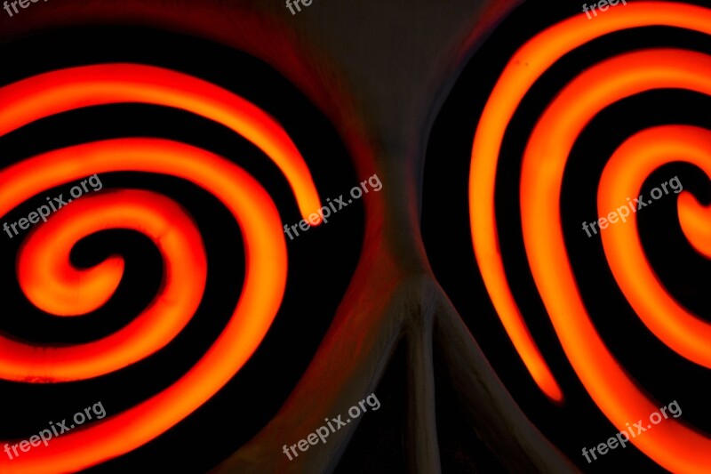 Crazy Eyes Neon Glowing Swirl Energy