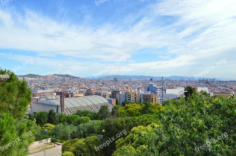 Barcelona City City View Spain Urban