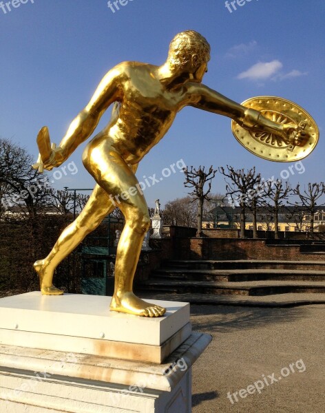 Hanover Herrenhausen Herrenhäuser Gardens Statue Gold