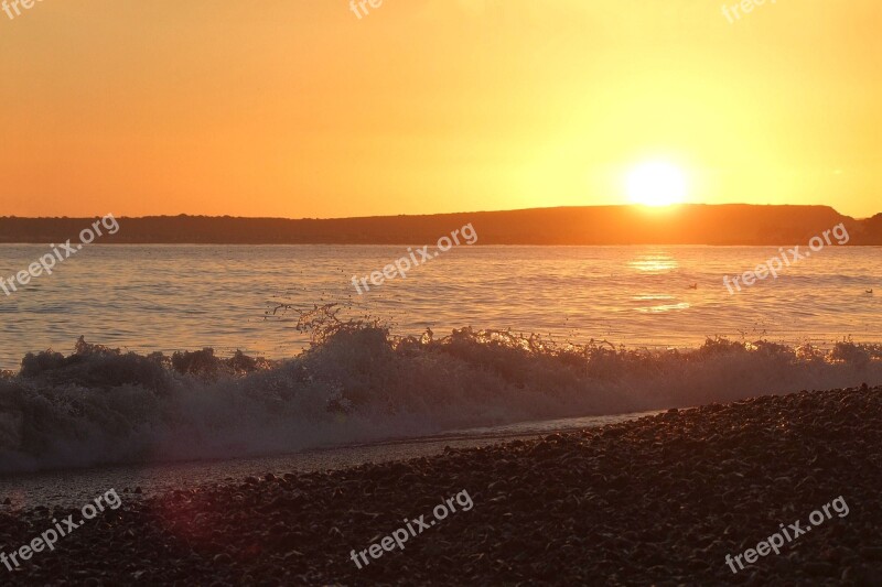 Ocean Dorset England Sunset Bay