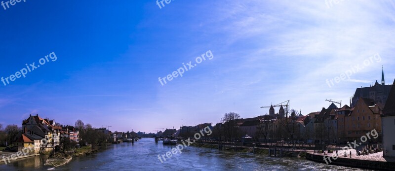 Panorama Regensburg Danube City Water