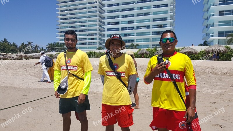 Puerta Vallarta Mexico Lifeguards Sandy Beach Free Photos