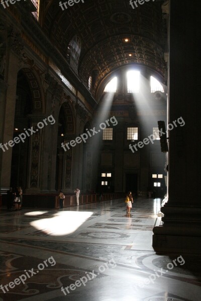 Sun Light St Peter's Basilica Rome Vatican